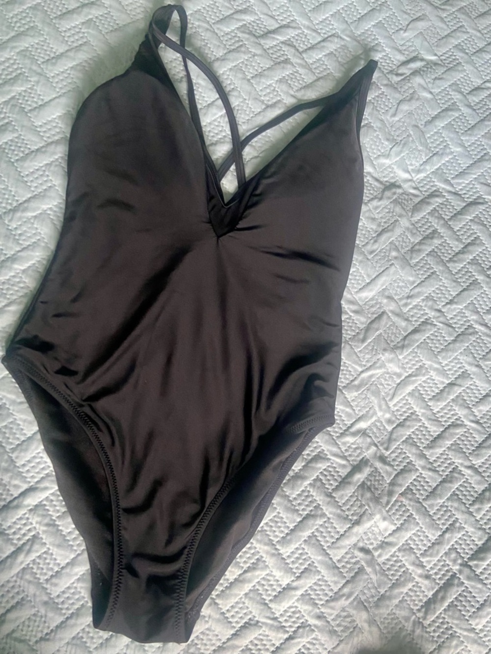 Express Black Plunge One-Piece Swimsuit